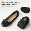 imageATHMILE Ballet Flats Shoes for Women Foldable Womens Flats Comfortable Dressy Bow Round Toe Ballerina Flats for Casual Work Office WeddingBlack
