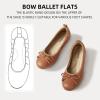 imageATHMILE Ballet Flats Shoes for Women Foldable Womens Flats Comfortable Dressy Bow Round Toe Ballerina Flats for Casual Work Office WeddingBrown