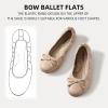 imageATHMILE Ballet Flats Shoes for Women Foldable Womens Flats Comfortable Dressy Bow Round Toe Ballerina Flats for Casual Work Office WeddingNude