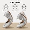 imageATHMILE Ballet Flats Shoes for Women Foldable Womens Flats Comfortable Dressy Bow Round Toe Ballerina Flats for Casual Work Office WeddingSilver