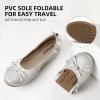 imageATHMILE Ballet Flats Shoes for Women Foldable Womens Flats Comfortable Dressy Bow Round Toe Ballerina Flats for Casual Work Office WeddingSilver