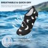 imageATHMILE Water Shoes for Women Men Barefoot QuickDry Aqua Socks for Beach Swim Pool River Yoga Lake Surf Sport Shoes Cruise Essentials Swimming SizeFeather Black White