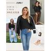 imageATHMILE Womens Fall Tops 2025 Fashion Trendy Pullover Sweater V Neck Long Sleeve Shirt Knit Blouse Clothes OutfitsBlack
