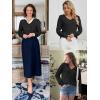 imageATHMILE Womens Fall Tops 2025 Fashion Trendy Pullover Sweater V Neck Long Sleeve Shirt Knit Blouse Clothes OutfitsBlack
