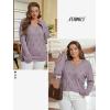 imageATHMILE Womens Fall Tops 2025 Fashion Trendy Pullover Sweater V Neck Long Sleeve Shirt Knit Blouse Clothes OutfitsGrey Purple