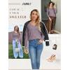 imageATHMILE Womens Fall Tops 2025 Fashion Trendy Pullover Sweater V Neck Long Sleeve Shirt Knit Blouse Clothes OutfitsGrey Purple