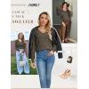 imageATHMILE Womens Fall Tops 2025 Fashion Trendy Pullover Sweater V Neck Long Sleeve Shirt Knit Blouse Clothes OutfitsLight Brown