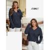 imageATHMILE Womens Fall Tops 2025 Fashion Trendy Pullover Sweater V Neck Long Sleeve Shirt Knit Blouse Clothes OutfitsNavy