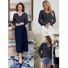 imageATHMILE Womens Fall Tops 2025 Fashion Trendy Pullover Sweater V Neck Long Sleeve Shirt Knit Blouse Clothes OutfitsNavy