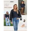 imageATHMILE Womens Fall Tops 2025 Fashion Trendy Pullover Sweater V Neck Long Sleeve Shirt Knit Blouse Clothes OutfitsNavy