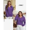 imageATHMILE Womens Fall Tops 2025 Fashion Trendy Pullover Sweater V Neck Long Sleeve Shirt Knit Blouse Clothes OutfitsPurple