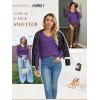 imageATHMILE Womens Fall Tops 2025 Fashion Trendy Pullover Sweater V Neck Long Sleeve Shirt Knit Blouse Clothes OutfitsPurple
