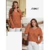 imageATHMILE Womens Fall Tops 2025 Fashion Trendy Pullover Sweater V Neck Long Sleeve Shirt Knit Blouse Clothes OutfitsRust