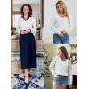 imageATHMILE Womens Fall Tops 2025 Fashion Trendy Pullover Sweater V Neck Long Sleeve Shirt Knit Blouse Clothes OutfitsWhite