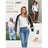 imageATHMILE Womens Fall Tops 2025 Fashion Trendy Pullover Sweater V Neck Long Sleeve Shirt Knit Blouse Clothes OutfitsWhite