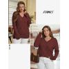 imageATHMILE Womens Fall Tops 2025 Fashion Trendy Pullover Sweater V Neck Long Sleeve Shirt Knit Blouse Clothes OutfitsWine Red