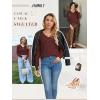 imageATHMILE Womens Fall Tops 2025 Fashion Trendy Pullover Sweater V Neck Long Sleeve Shirt Knit Blouse Clothes OutfitsWine Red