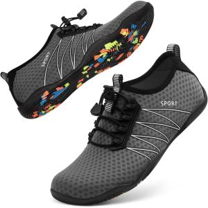 imageATHMILE Water Shoes for Men Women River Shoes Adult Swim Beach Lake Pool Aqua Socks Barefoot Quick Dry for Hiking Surfing Kayaking Size6bdark Grey