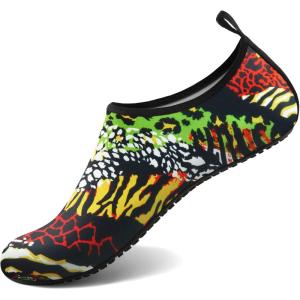 imageATHMILE Water Shoes for Women Men Barefoot QuickDry Aqua Socks for Beach Swim Pool River Yoga Lake Surf Sport Shoes Cruise Essentials Swimming SizeAnimal Skin