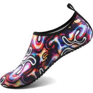 imageATHMILE Water Shoes for Women Men Barefoot QuickDry Aqua Socks for Beach Swim Pool River Yoga Lake Surf Sport Shoes Cruise Essentials Swimming SizeCreative Camouflage
