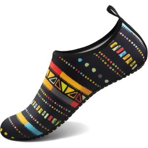 imageATHMILE Water Shoes for Women Men Barefoot QuickDry Aqua Socks for Beach Swim Pool River Yoga Lake Surf Sport Shoes Cruise Essentials Swimming SizeGeometric Bohemia