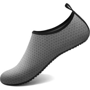 imageATHMILE Water Shoes for Women Men Barefoot QuickDry Aqua Socks for Beach Swim Pool River Yoga Lake Surf Sport Shoes Cruise Essentials Swimming SizeGreyw084