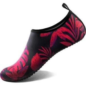 imageATHMILE Water Shoes for Women Men Barefoot QuickDry Aqua Socks for Beach Swim Pool River Yoga Lake Surf Sport Shoes Cruise Essentials Swimming SizeNplant Red