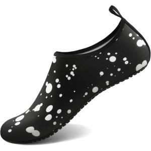 imageATHMILE Water Shoes for Women Men Barefoot QuickDry Aqua Socks for Beach Swim Pool River Yoga Lake Surf Sport Shoes Cruise Essentials Swimming SizeRandom White Dots