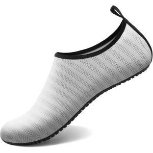 imageATHMILE Water Shoes for Women Men Barefoot QuickDry Aqua Socks for Beach Swim Pool River Yoga Lake Surf Sport Shoes Cruise Essentials Swimming SizeWhitew004