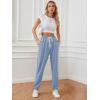 imageATHMILE Baggy Sweatpants for Women with PocketsLounge Womens Pajams PantsWomens Running Joggers Fall Clothes Outfits 2025Light Blue