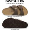 imageATHMILE Womens Cork Footbed Slide Sandals Comfortable Summer Beach Sandals with Adjustable Buckle Dressy Casual Flat SandalsBrown