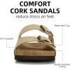 imageATHMILE Womens Cork Footbed Slide Sandals Comfortable Summer Beach Sandals with Adjustable Buckle Dressy Casual Flat SandalsStone