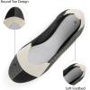 imageATHMILE Womens Flat Ballet Shoes Knit Flat Shoes for Women Round Toe Slip on Women Flats for Dressy Casual Office Work Wedding Comfort SoftBlack  White