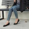 imageATHMILE Womens Flat Ballet Shoes Knit Flat Shoes for Women Round Toe Slip on Women Flats for Dressy Casual Office Work Wedding Comfort SoftBlack