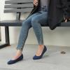 imageATHMILE Womens Flat Ballet Shoes Knit Flat Shoes for Women Round Toe Slip on Women Flats for Dressy Casual Office Work Wedding Comfort SoftBlue