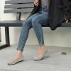 imageATHMILE Womens Flat Ballet Shoes Knit Flat Shoes for Women Round Toe Slip on Women Flats for Dressy Casual Office Work Wedding Comfort SoftGrey