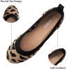 imageATHMILE Womens Flat Ballet Shoes Knit Flat Shoes for Women Round Toe Slip on Women Flats for Dressy Casual Office Work Wedding Comfort SoftLeopard