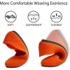 imageATHMILE Womens Flat Ballet Shoes Knit Flat Shoes for Women Round Toe Slip on Women Flats for Dressy Casual Office Work Wedding Comfort SoftOrange
