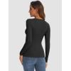 imageATHMILE Womens Long Sleeve Crewneck Ribbed Tops Fitted Stretch Casual Basic T Shirts 2025Black