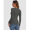 imageATHMILE Womens Long Sleeve Crewneck Ribbed Tops Fitted Stretch Casual Basic T Shirts 2025Charcoal Grey