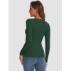 imageATHMILE Womens Long Sleeve Crewneck Ribbed Tops Fitted Stretch Casual Basic T Shirts 2025Dark Green