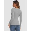 imageATHMILE Womens Long Sleeve Crewneck Ribbed Tops Fitted Stretch Casual Basic T Shirts 2025Grey