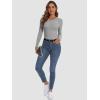 imageATHMILE Womens Long Sleeve Crewneck Ribbed Tops Fitted Stretch Casual Basic T Shirts 2025Grey