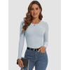 imageATHMILE Womens Long Sleeve Crewneck Ribbed Tops Fitted Stretch Casual Basic T Shirts 2025Light Blue