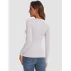 imageATHMILE Womens Long Sleeve Crewneck Ribbed Tops Fitted Stretch Casual Basic T Shirts 2025Light Purple