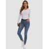 imageATHMILE Womens Long Sleeve Crewneck Ribbed Tops Fitted Stretch Casual Basic T Shirts 2025Light Purple