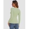 imageATHMILE Womens Long Sleeve Crewneck Ribbed Tops Fitted Stretch Casual Basic T Shirts 2025Mint Green