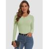 imageATHMILE Womens Long Sleeve Crewneck Ribbed Tops Fitted Stretch Casual Basic T Shirts 2025Mint Green