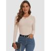 imageATHMILE Womens Long Sleeve Crewneck Ribbed Tops Fitted Stretch Casual Basic T Shirts 2025Peach