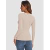 imageATHMILE Womens Long Sleeve Crewneck Ribbed Tops Fitted Stretch Casual Basic T Shirts 2025Peach